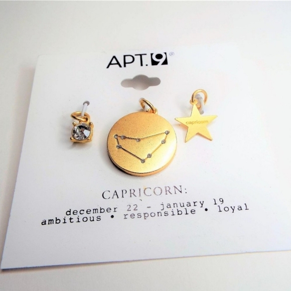 New Apt 9 Capricorn Zodiac Charms 3 Piece Set - Picture 1 of 4